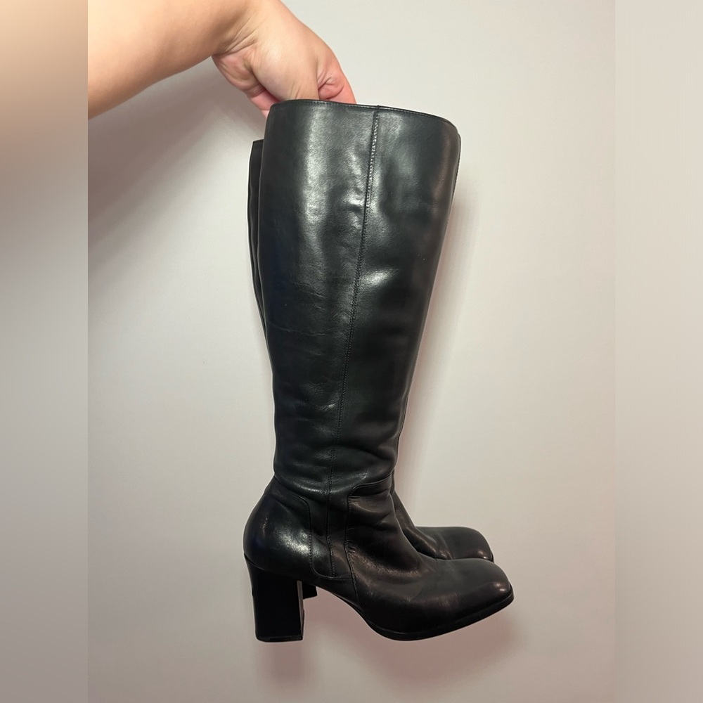Black leather boots